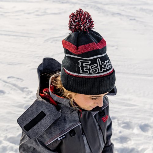 Eskimo Standard Beanie Pom Hat, Black, One Size