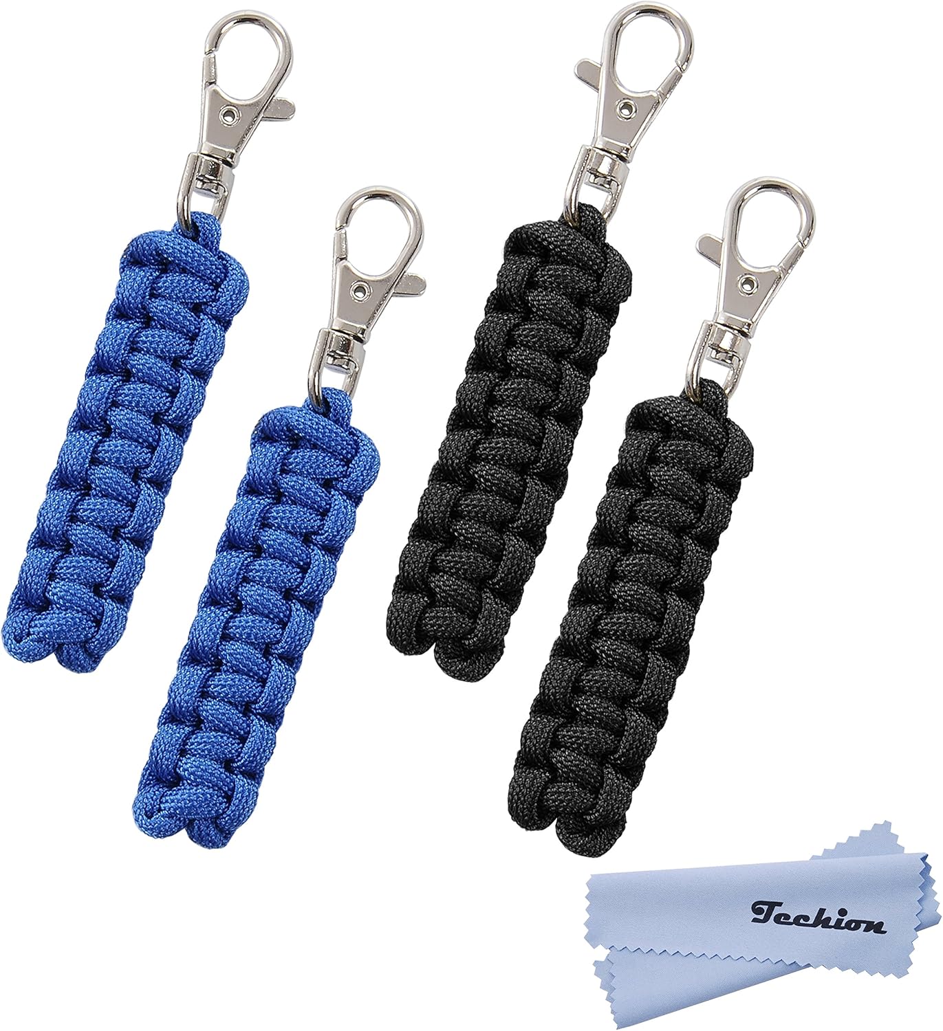 4 Pack Paracord Zipper Pulls for Backpacks, Tents, Trolley Cases, Traveling Cases, Jackets and Many Other Items That with Zippers
