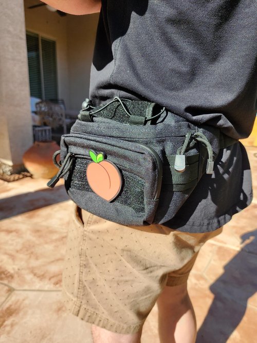 Tactical Peach Military Morale Hook and Loop Patch - Funny Tactical Patch for Backpacks, Dog Harnesses, Army Vests, Hats, and Helmets - Cool PVC Rubber Patch Boosts Moral During Airsoft & Paintball
