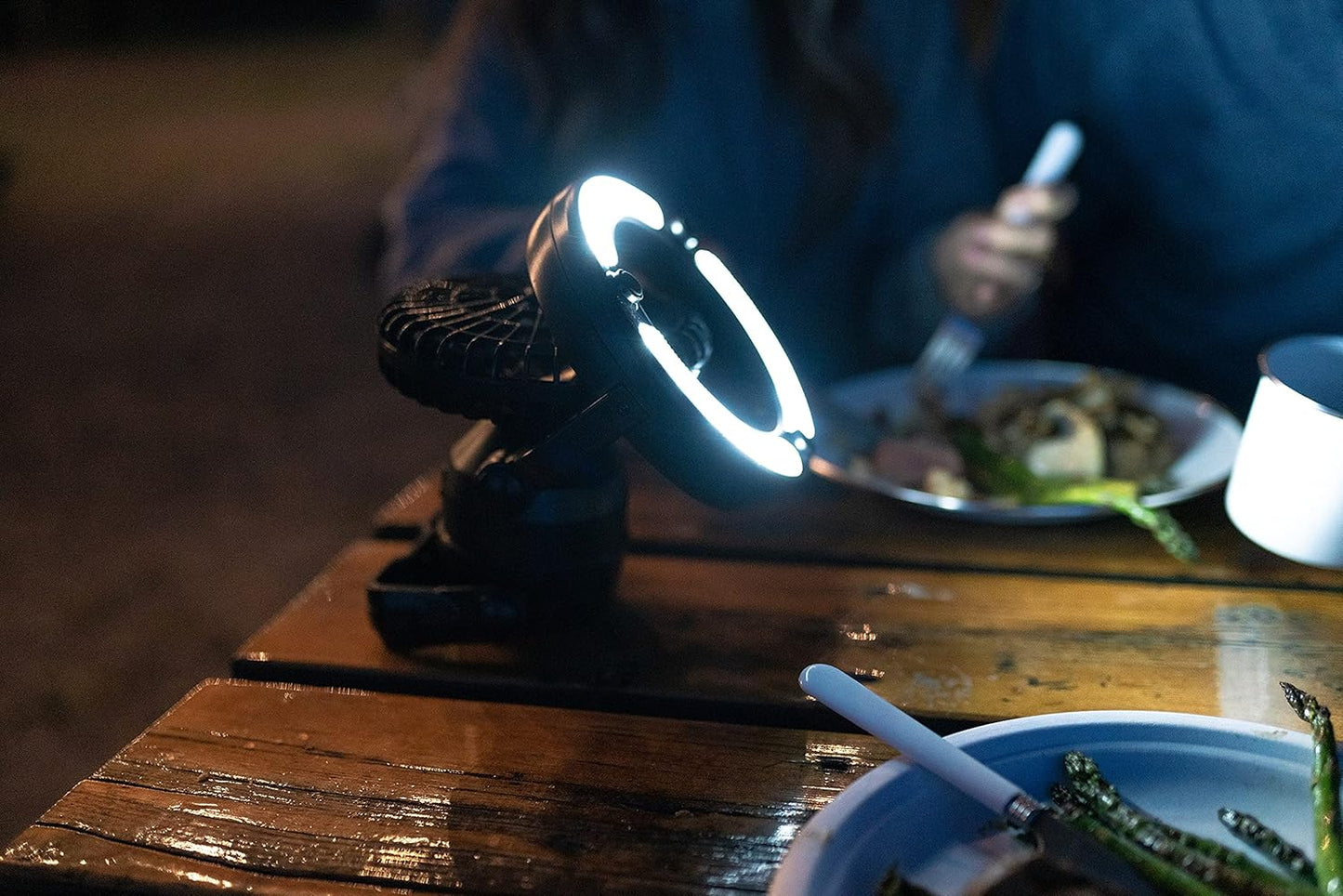Stansport 450 LED Camping Lantern with Fan - Portable Black Outdoor Light