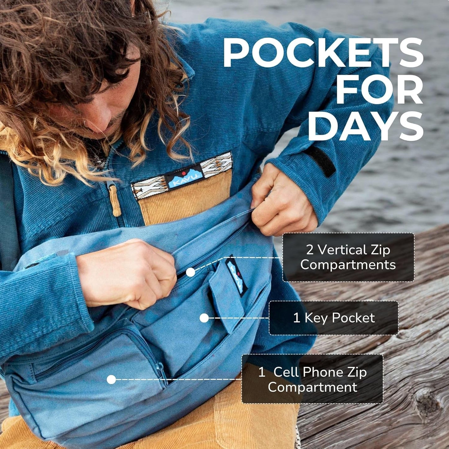 KAVU Rope Bag - Sling Pack for Hiking, Camping, and Commuting