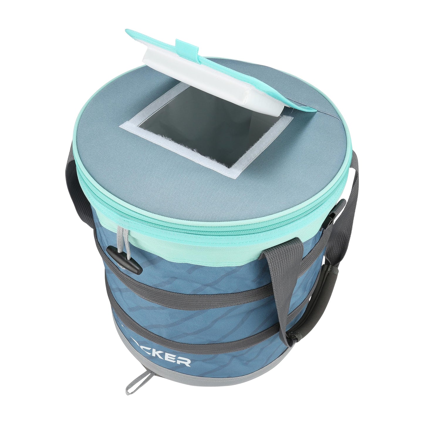 iROCKER Collapsible Pop-Up Cooler: Portable, Lightweight, Insulated Cooler for Paddleboards, Beach, Camping & Outdoor Adventures - Steel Blue
