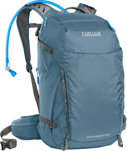 CamelBak Women's Rim Runner X28 Hiking Hydration Backpack with 2L Reservoir Bladder, Crystal Blue