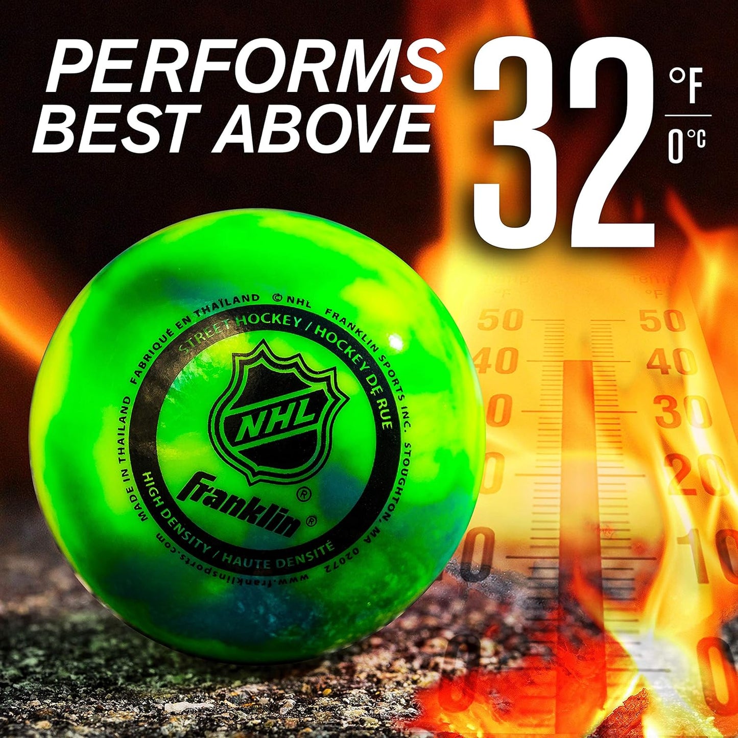 Official Size Franklin Sports NHL Street Hockey Balls | No Bounce | Assorted Colors