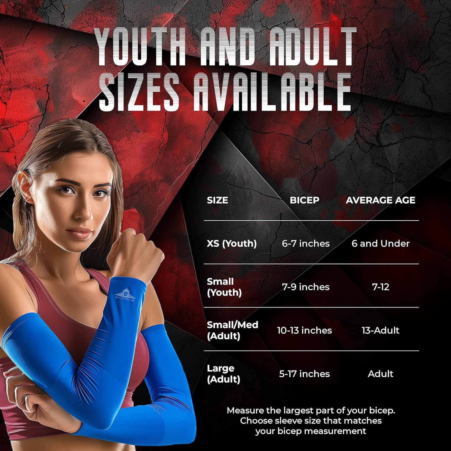 Solid Color Compression Arm Sleeves by Bucwild Sports Youth & Adult (1 Pair)