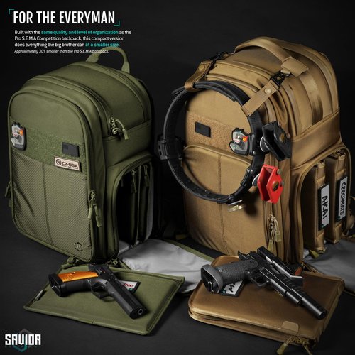 Savior Equipment SEMA Compact Tactical Range Pistol Backpack w/ 3 Gun Rug Sleeve