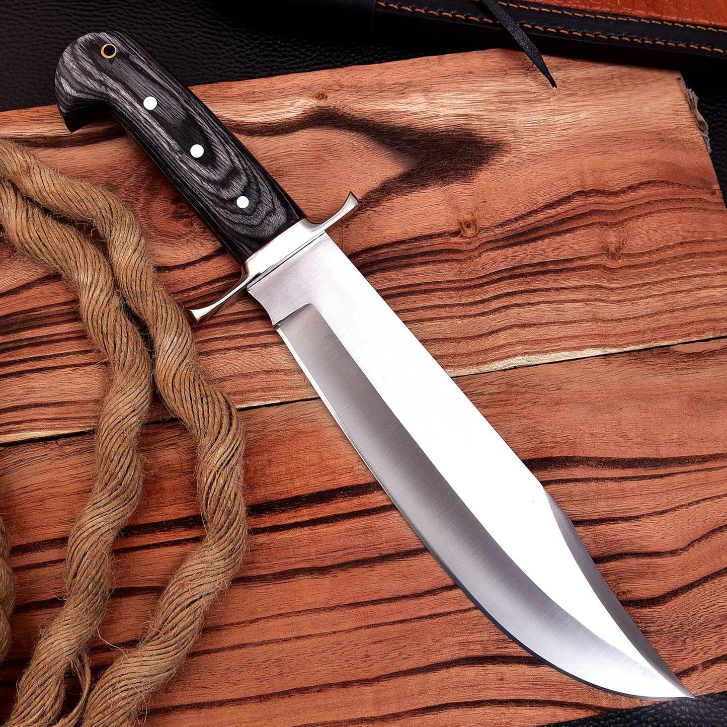 Custom Handmade D2 Steel 15.00 Inches Hunting Knife - Beautiful Rose Wood Handle (REG -1118)