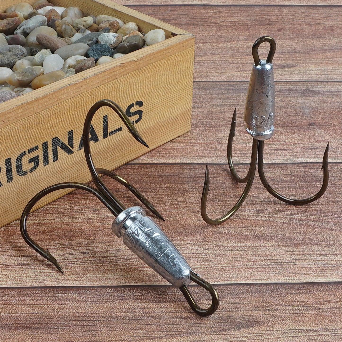 5 Packs Snagging Hooks Snagging Weighted Treble Hook,Fishing Hooks Bunker Snag Hooks for Saltwater Freshwater Bass Trout Walleye 4 Sizes 1.02oz,1.4oz, 1.9oz,2.8oz (14/0-5pcs)