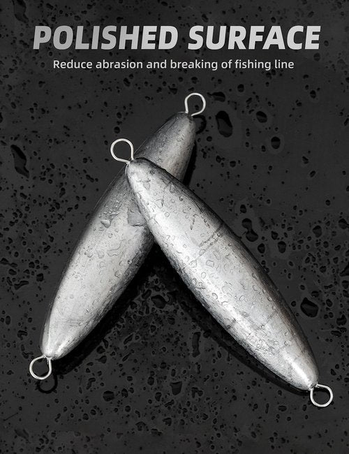 BLUEWING Torpedo Sinker Through Wire Fishing Weight Saltwater Bullet Lead Double Ringed, 4 oz, 3 Pack