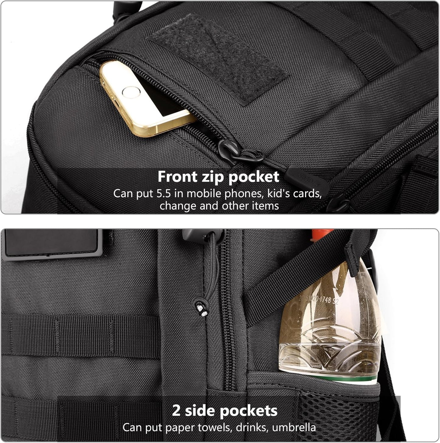 ArcEnCiel 10L/20L Mini X-Small Tactical Backpack MOLLE Daypack Gear Pack Camping Bag with Patch