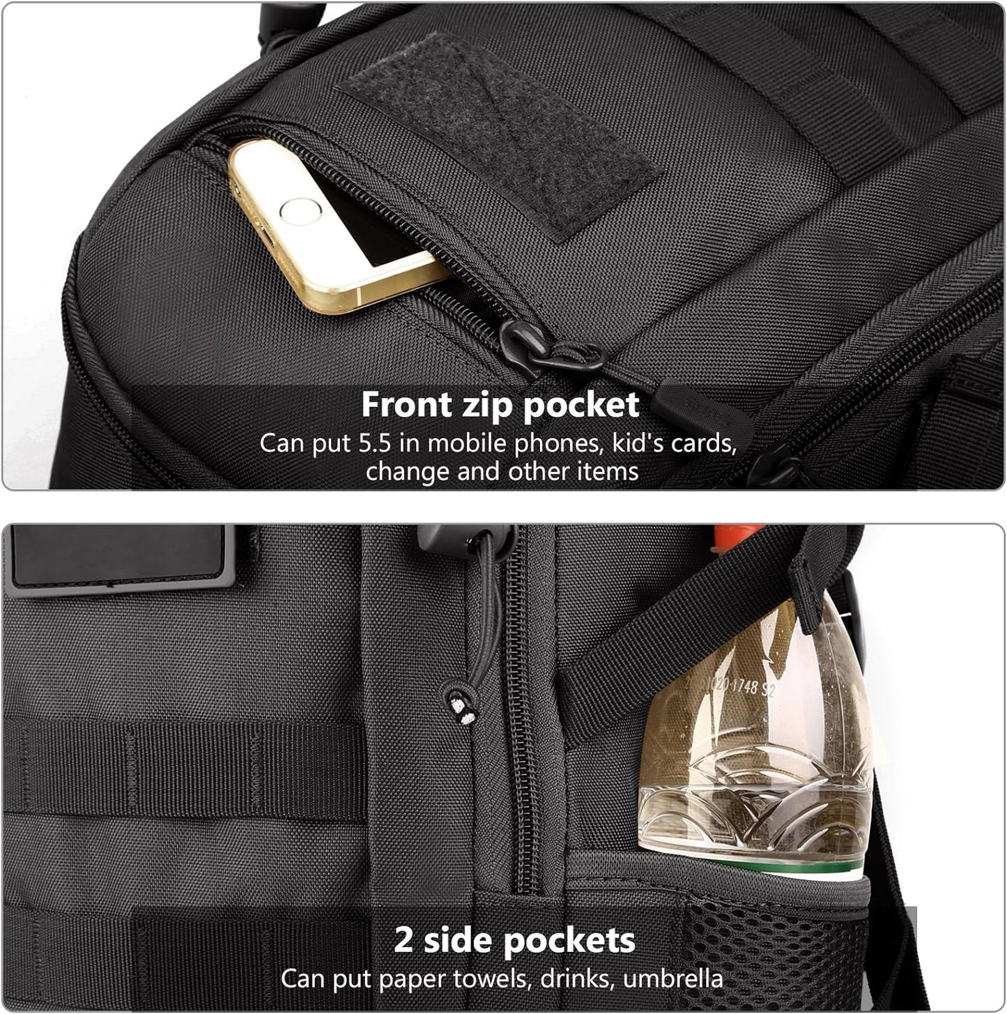 ArcEnCiel 10L/20L Mini X-Small Tactical Backpack MOLLE Daypack Gear Pack Camping Bag with Patch