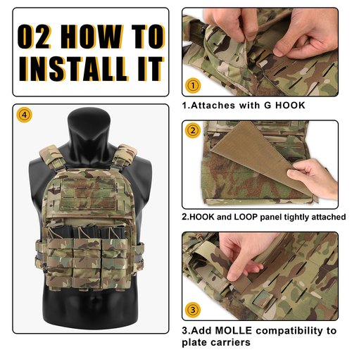 PETAC GEAR Tactical MOLLE Placard,The Slicksters Adapt MOLLE Front Flap Hanging Panel Laser Replacement Component … (MC)