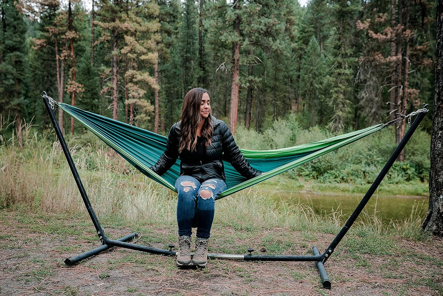 Stansport Packable Parachute Nylon Hammock, Teal, One Size (30600-10)