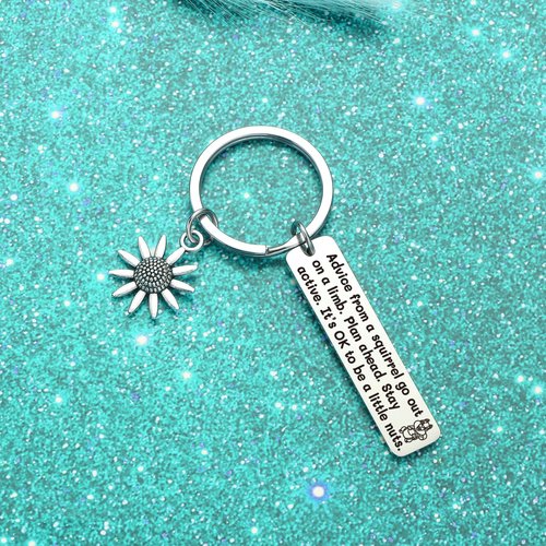 ZQEOU Squirrel Decor Keychain for Squirrel Lover Whisperer Gifts Animal Keychain Animal Themed Gifts Inspirational Jewelry