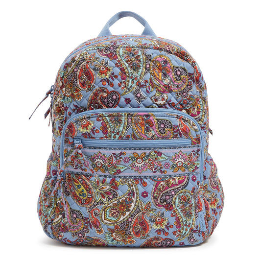 Vera Bradley Women's Iconic Campus Backpack, Signature Cotton Bookbag, Provence Paisley, One Size