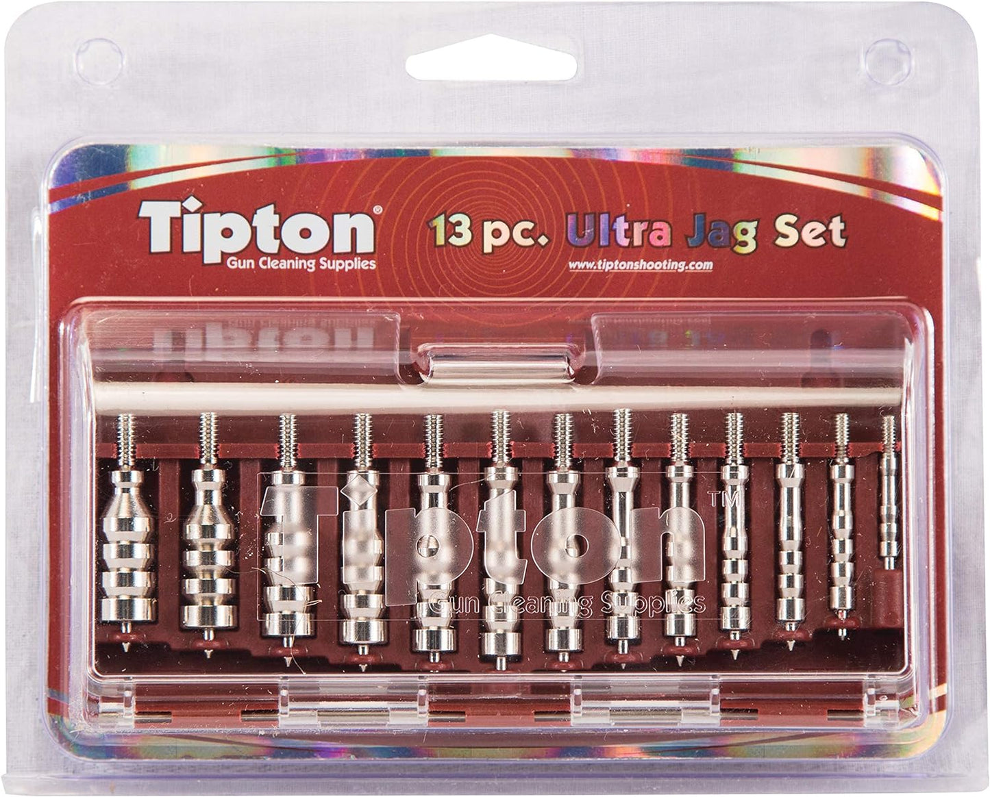 Tipton Ultra Jag Set with 13 Caliber Specific Cleaning Jags and Storage Case for Firearm Cleaning and Maintenance