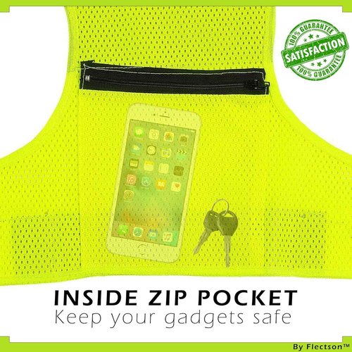 High Visibility Reflective Running Vest - 360° Safety Gear with Adjustable Closure & Pocket