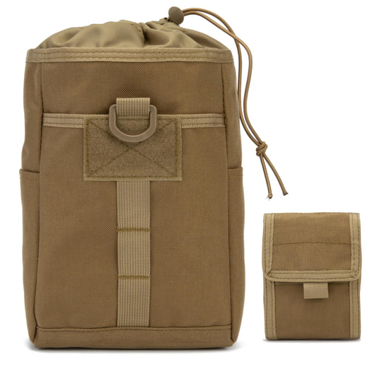 HAYUNEVER Tactical Molle Dump Pouch, Adjustable Drawstring Magazine Pouch, Roll Up Folding Mag Pouch Utility Waist Bag