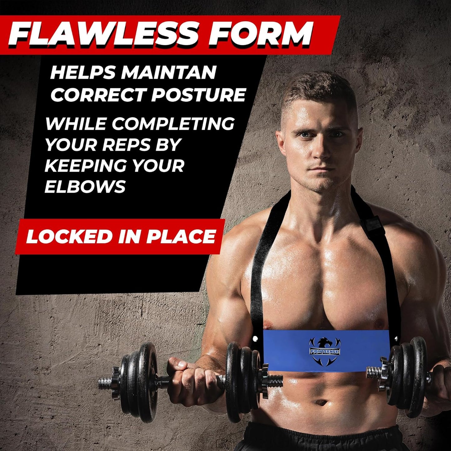 FIGHTSENSE Arm Blaster Biceps Curl Triceps Muscle Isolator Bomber Fitness Gym Workout Training Support