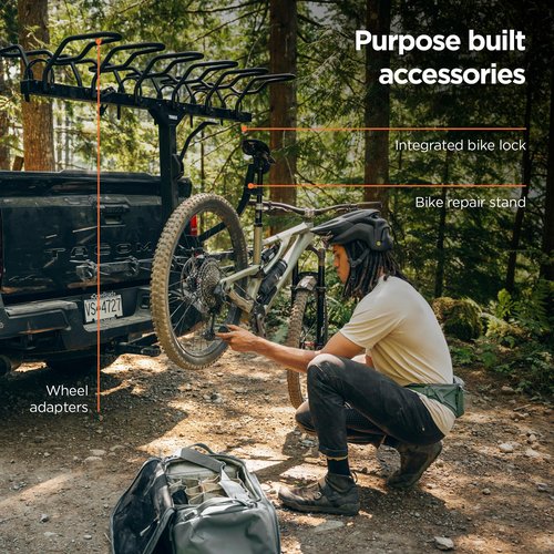 Thule Revert Vertical Hitch Bike Rack, Mountain Bike Rack for Trucks and Vans, Assisted Lift and Lower, 4 Bike Hitch Rack, e-Bike Compatible Vertical Rack, no Frame or Fork Contact