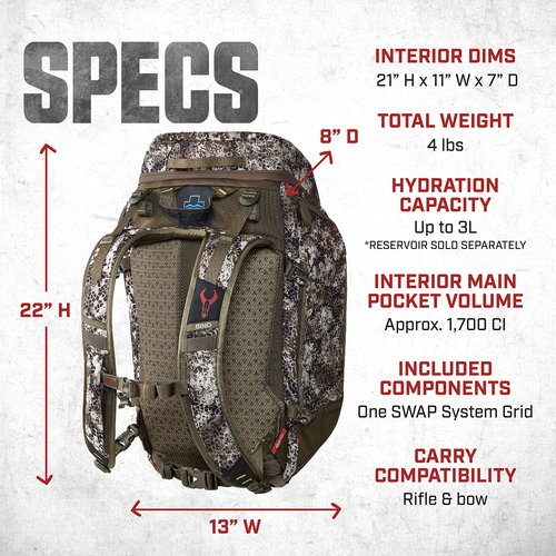 Badlands Connect Pack - Customizable Hunting Backpack with Quiet Durable KXO-50 Fabric, Lightweight Design, Approach FX