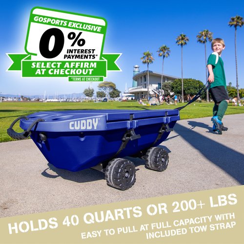 Cuddy Crawler Cooler with Wheels – 40 QT Amphibious Floating Cooler and Dry Storage Vessel - Orange, Navy, Tan, or White