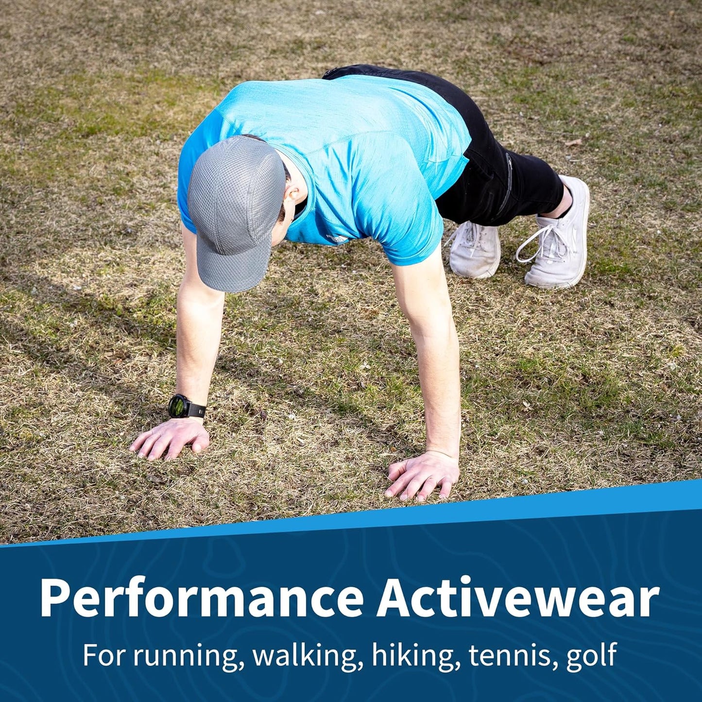 TrailHeads Performance Mens Running Hat - Lightweight, Quick Dry Workout Hats for Men - Athletic Sports Cap for Tennis, Gym
