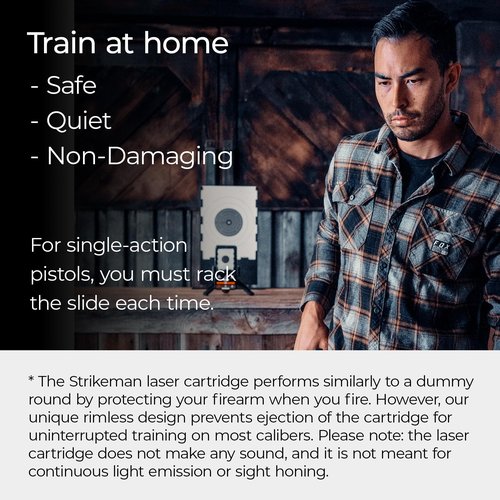 Strikeman 9mm Dry Fire Laser Training Cartridge - Great for Target Shooting Practice with Pistols, Made for The Strikeman Firearm Training System - Red Laser Cartridge Only