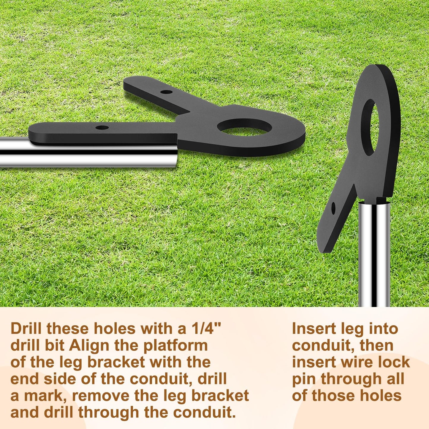 Jenaai 2 Sets Shooting Target Stand Kit Steel Hanger Holder DIY Gong Target Kit for 1 Inch Electric Metallic Tube Conduit(Black)