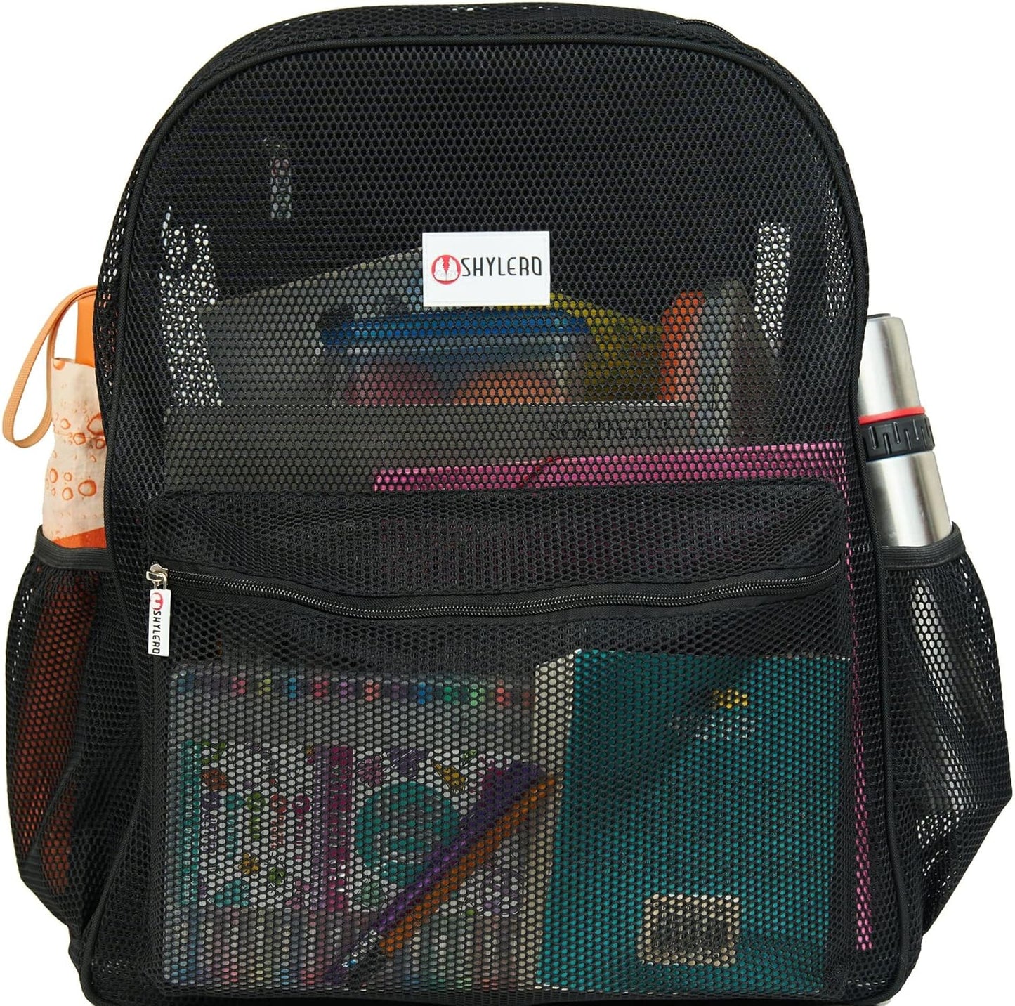 SHYLERO Mesh Backpack XXL (36L) - Lightweight Heavy-Duty Clear Backpack Made of Reinforced 3D Mesh - H19.6 xW15 xD7
