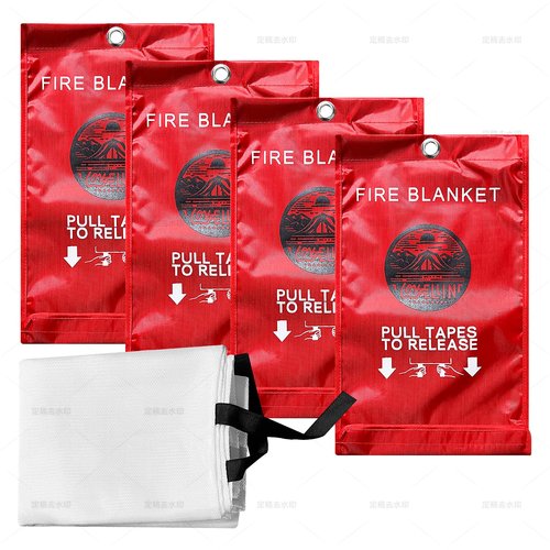 Lovelin 2-Pack Emergency Fire Blanket - 40' x 40' Fiberglass Fire Blanket (Red)