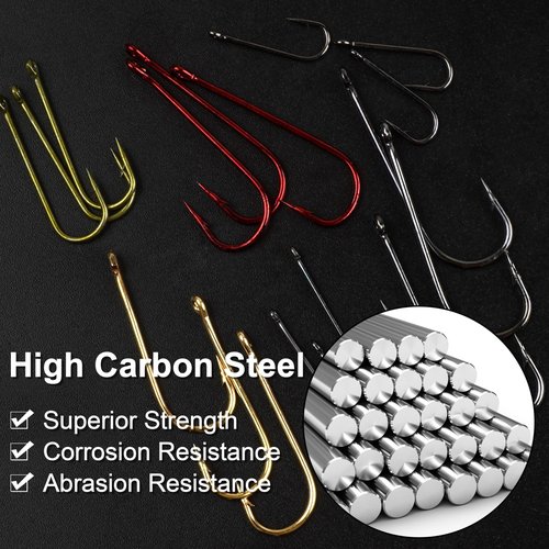 Crappie Panfish Fishing Hooks Aberdeen Hook Kit, 150pcs Fishing Hooks Long Shank Light Wire Crappie Hooks High Carbon Steel Live Bait Fishing Hook Freshwater Panfish Bass Catfish Trout Small Size
