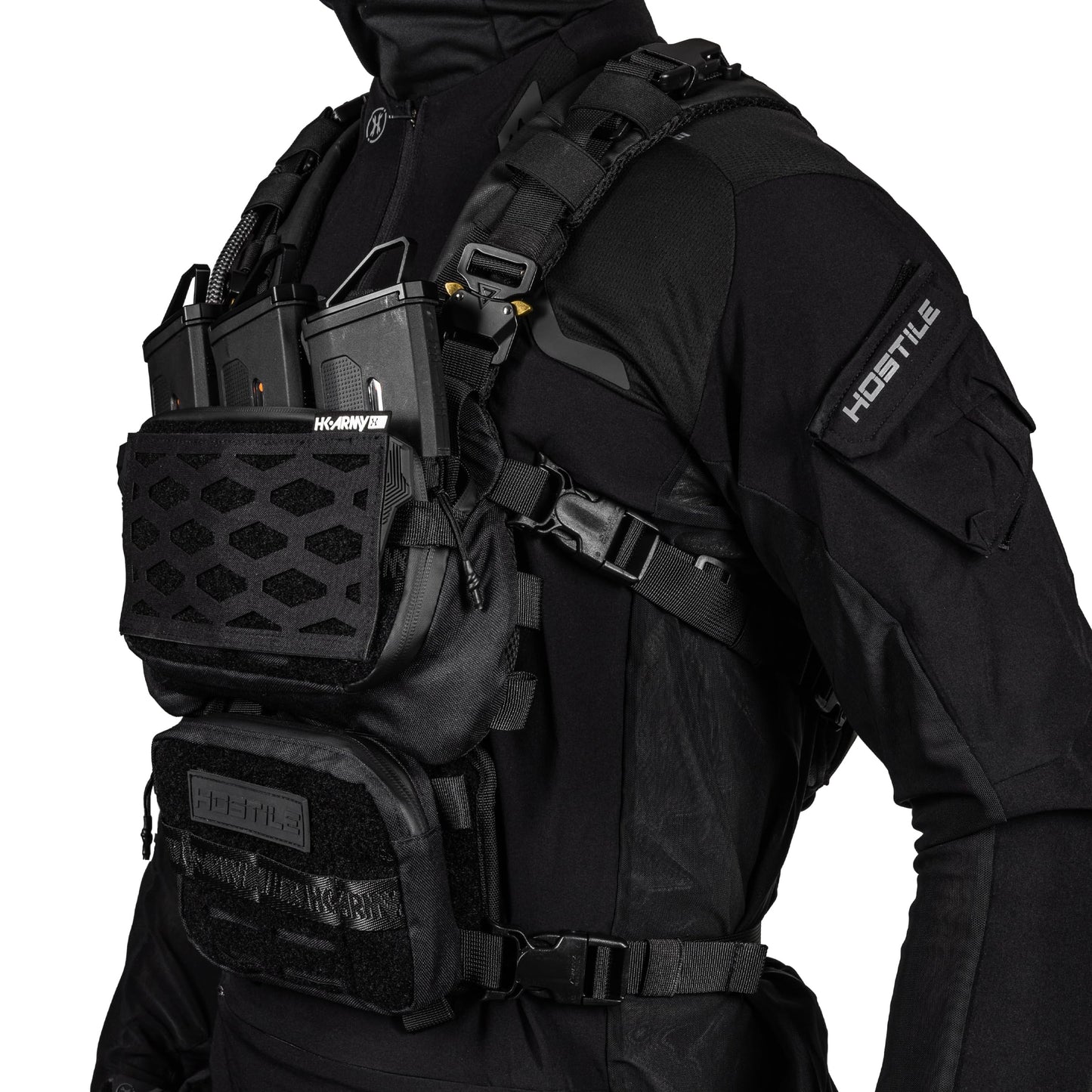 HK Army Hostile Sector Chest Rig - MOLLE Tactical Airsoft Vest (Black)