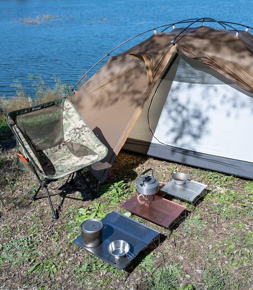 iClimb 1 Solo Mini Folding Table and 1 Low Ground Folding Chair Bundle, Ultralight Compact for Solo Adult Outdoor Backpacking Camping Hiking Beach Concert