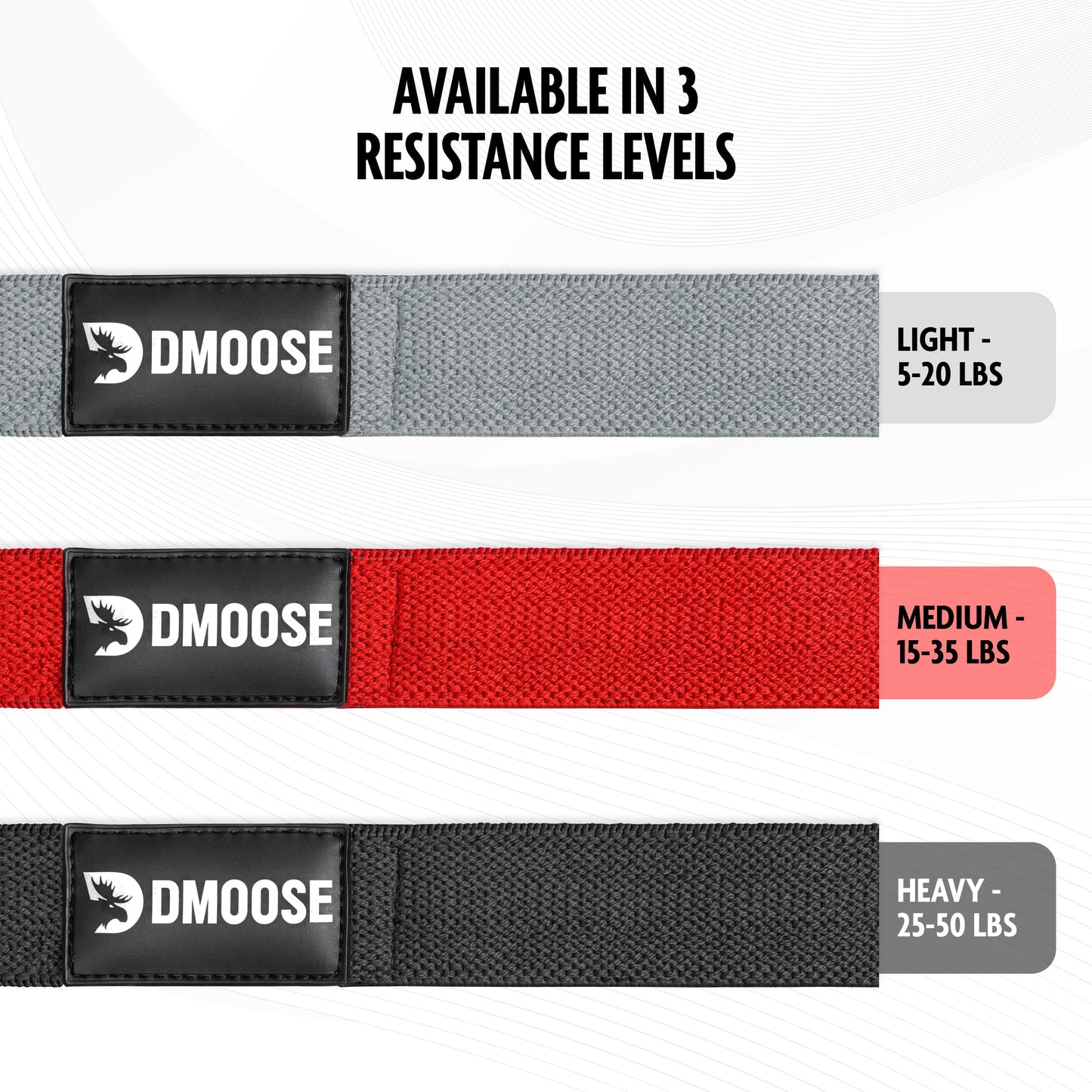 DMoose Fabric Resistance Bands for Working Out, Long Workout Bands, Pull Up, Thick Cloth, Long Resistance Band, Non Slip Long Bands for Working Out (Pack of 3)
