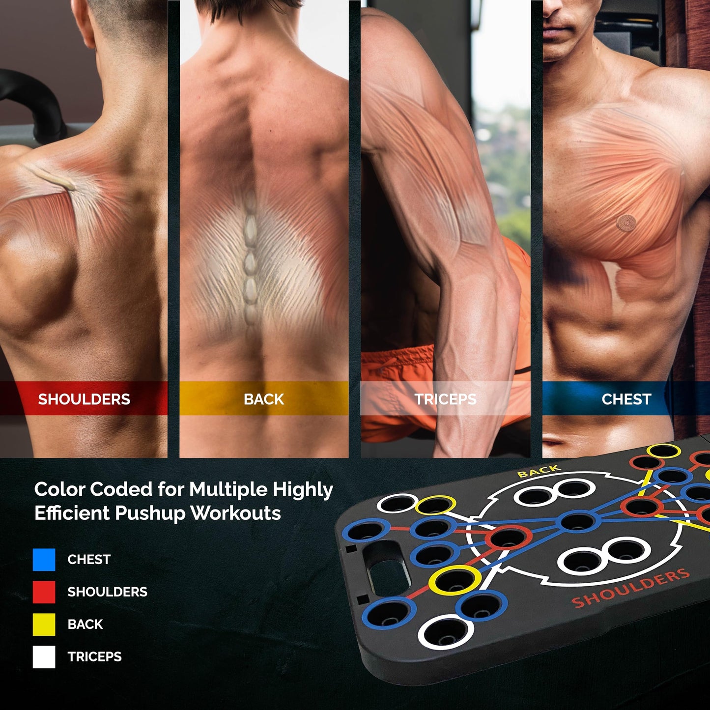 Adnans 54 in 1 Upgraded Foldable Push up Board - Multi-Functional Push Up Bar, Resistance Bands with Handles and Jumping Rope, at Home Workout Equipment for Perfect Push Up