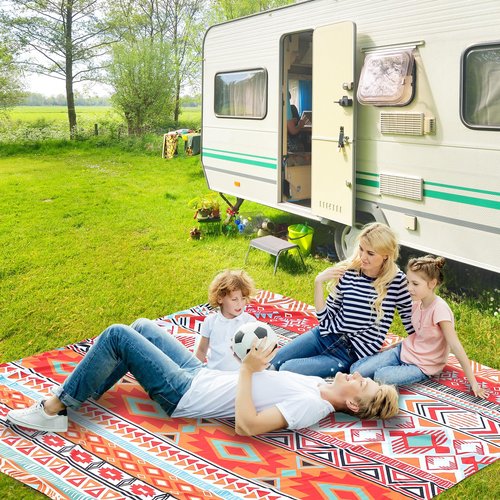 HIHOHO Beach Blanket, Sandproof Beach Mat, Waterproof Quick Drying Lightweight Outdoor Aztec Picnic Mat 79" X 83"/120"x108" for 2-8 Adults for Travel, Camping, Hiking