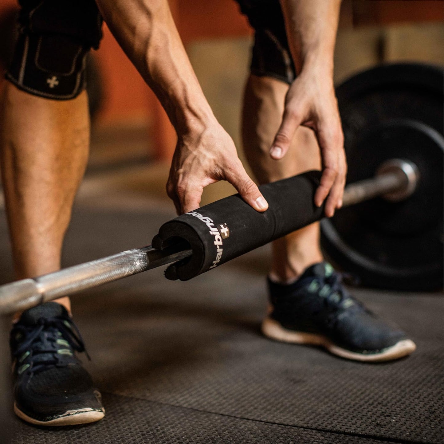 Harbinger NeoTek Foam Core Bar Pad, Standard 14" & Olympic 16" for Squats, Lunges, Hip Thrusts, Weightlifting