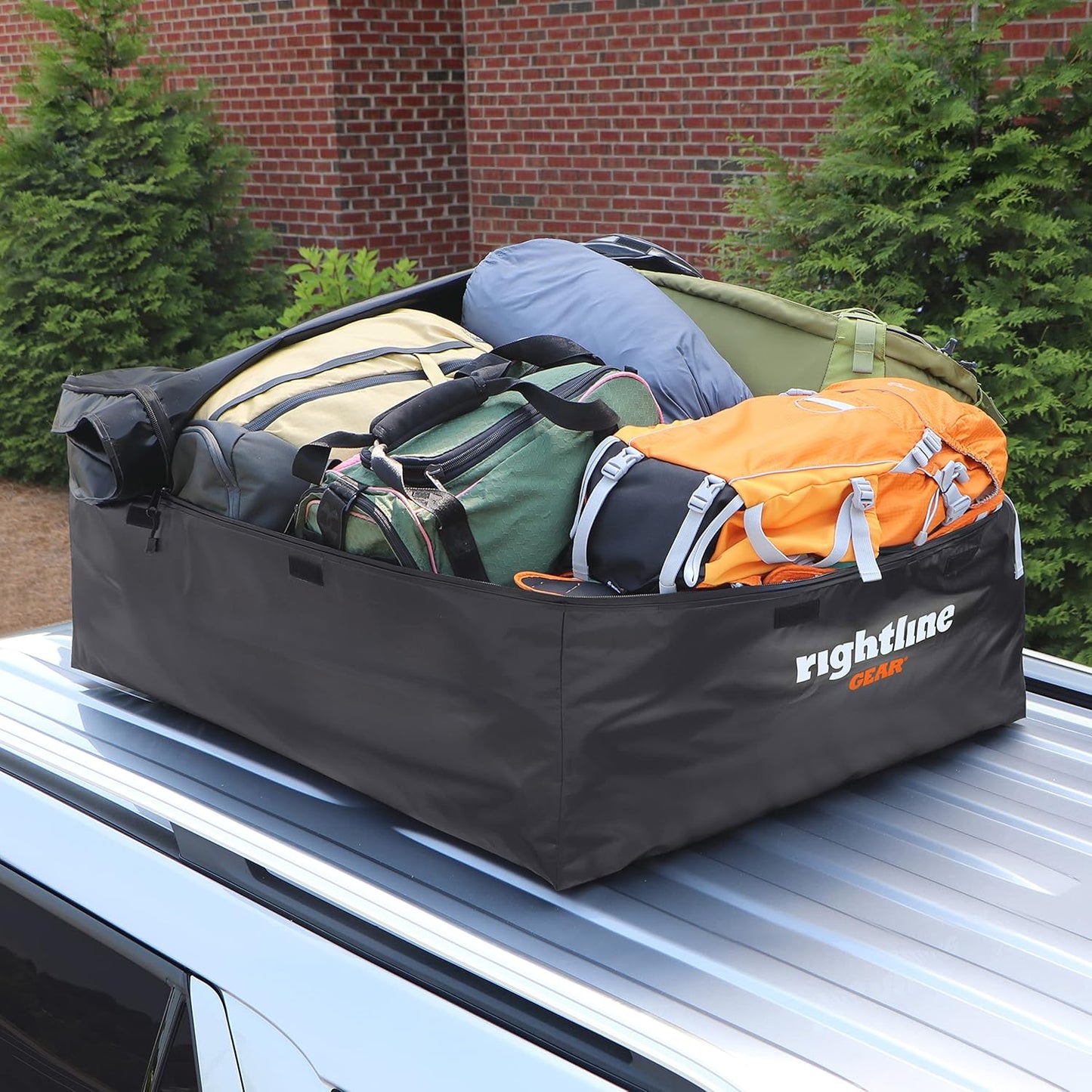 Rightline Gear Sport 2 Waterproof Rooftop Cargo Carrier for Top of Vehicle, Attaches With or Without Roof Rack, 15 Cubic Feet, Black