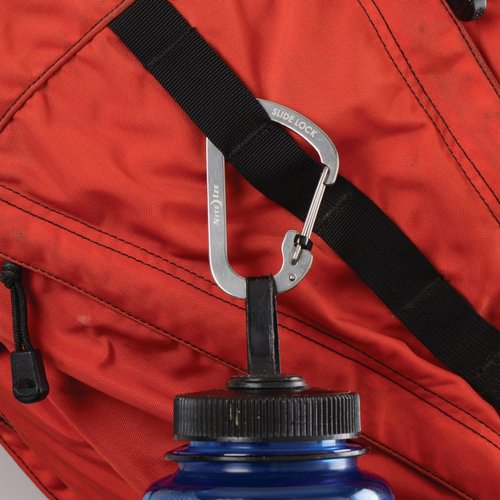 Nite IZE SlideLock Carabiner Stainless Steel - Key Holder Carabiner for Daily Use - Secure Keychain Organizer with Lock - Lockable Carabiner Fits Multiple Keys - Size 4 (4 Pack)
