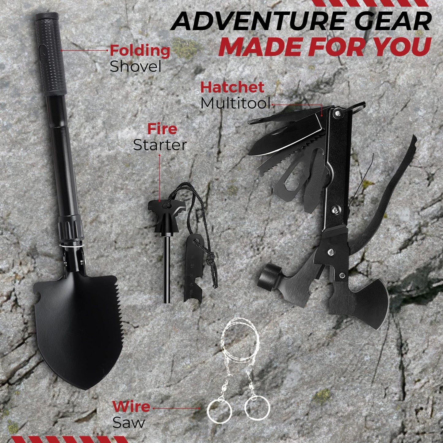 320-Piece Survival Kit | Emergency Gear for Camping, Hiking & Disaster Preparedness | Essential Roadside Emergency Kit | Molle Compatible Bug Out Bag | First Aid, Tactical Tools & Survival Essentials