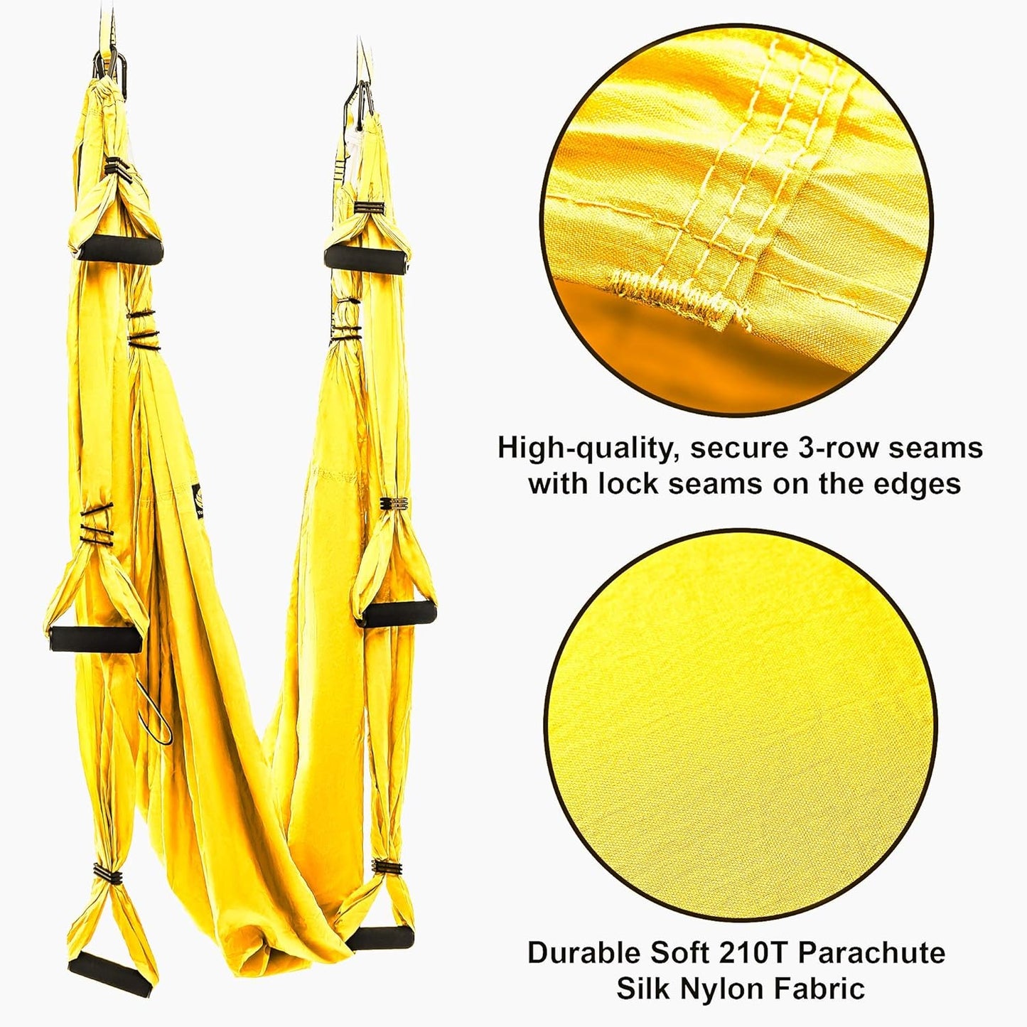 Aerial Yoga Swing Set - Hammock Hanging Swing - Sling Inversion Fly Kit - Antigravity Yoga Sling - Suspension Trapeze