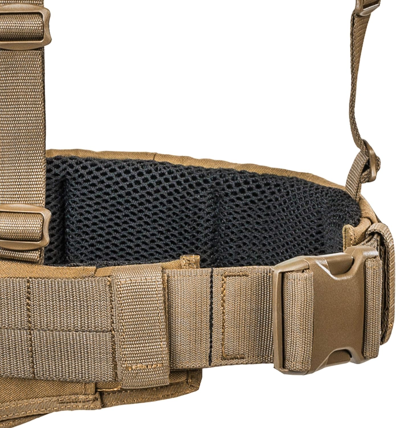 Tasmanian Tiger Warrior Belt MK III, Tactical Battle Belt, MOLLE Webbing, Chest Strap Carrying System, Medium, Coyote (TT-7655-346-M)