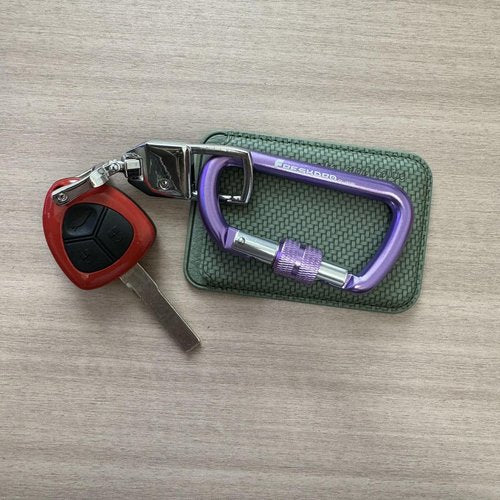 FresKaro Carabiner Clip, Locking and Small Carabiners, Heavy Duty Carbineers, Key and Keychain Clips, Purple Karabiner 3inch, Screw Lock, Aluminum, D-Ring, for Belt, Hammock, Hiking, 2 Pack