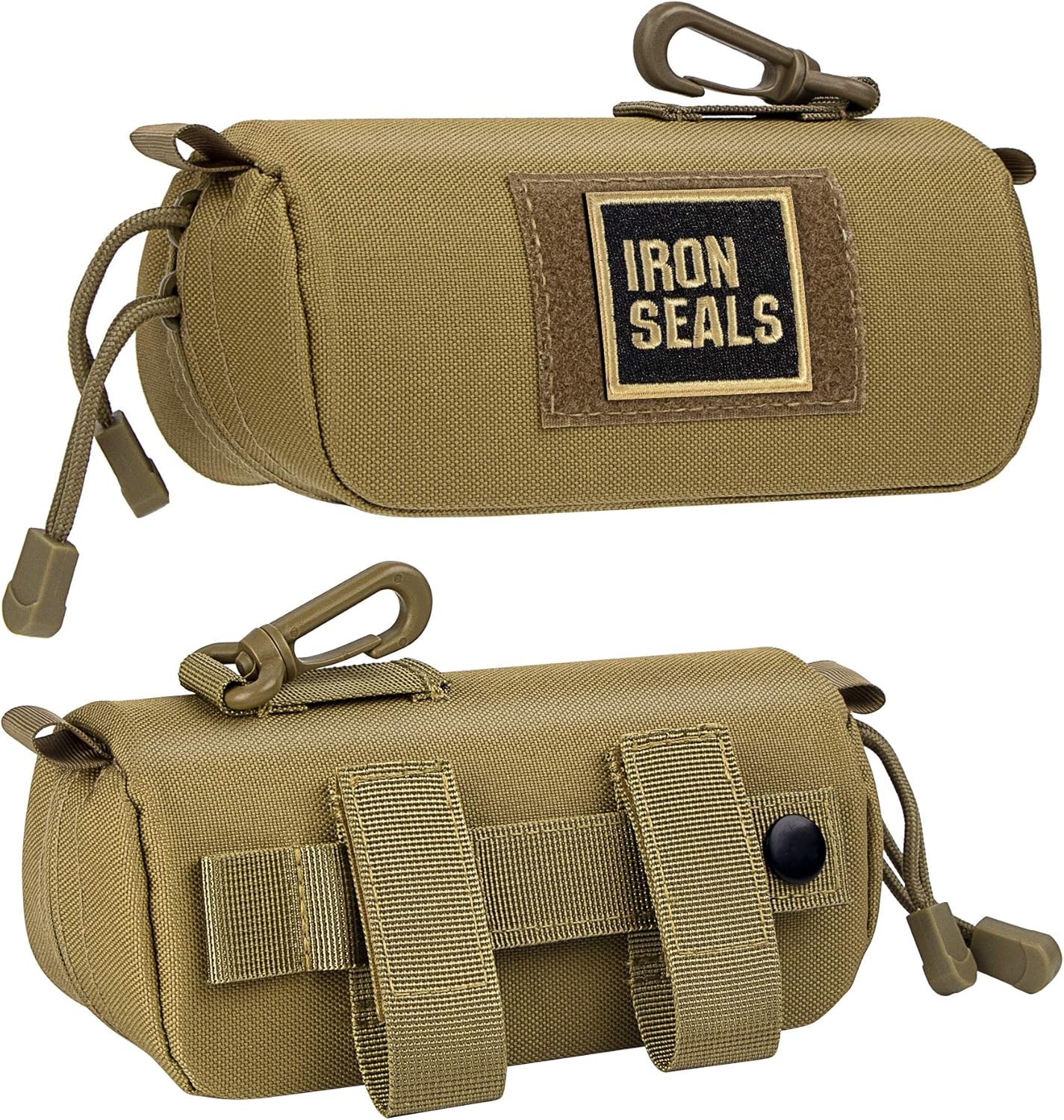IronSeals Extra Large Tactical Molle Sunglasses Case Anti-Shock Semi-hard Clamshell Glasses Case, X-Large