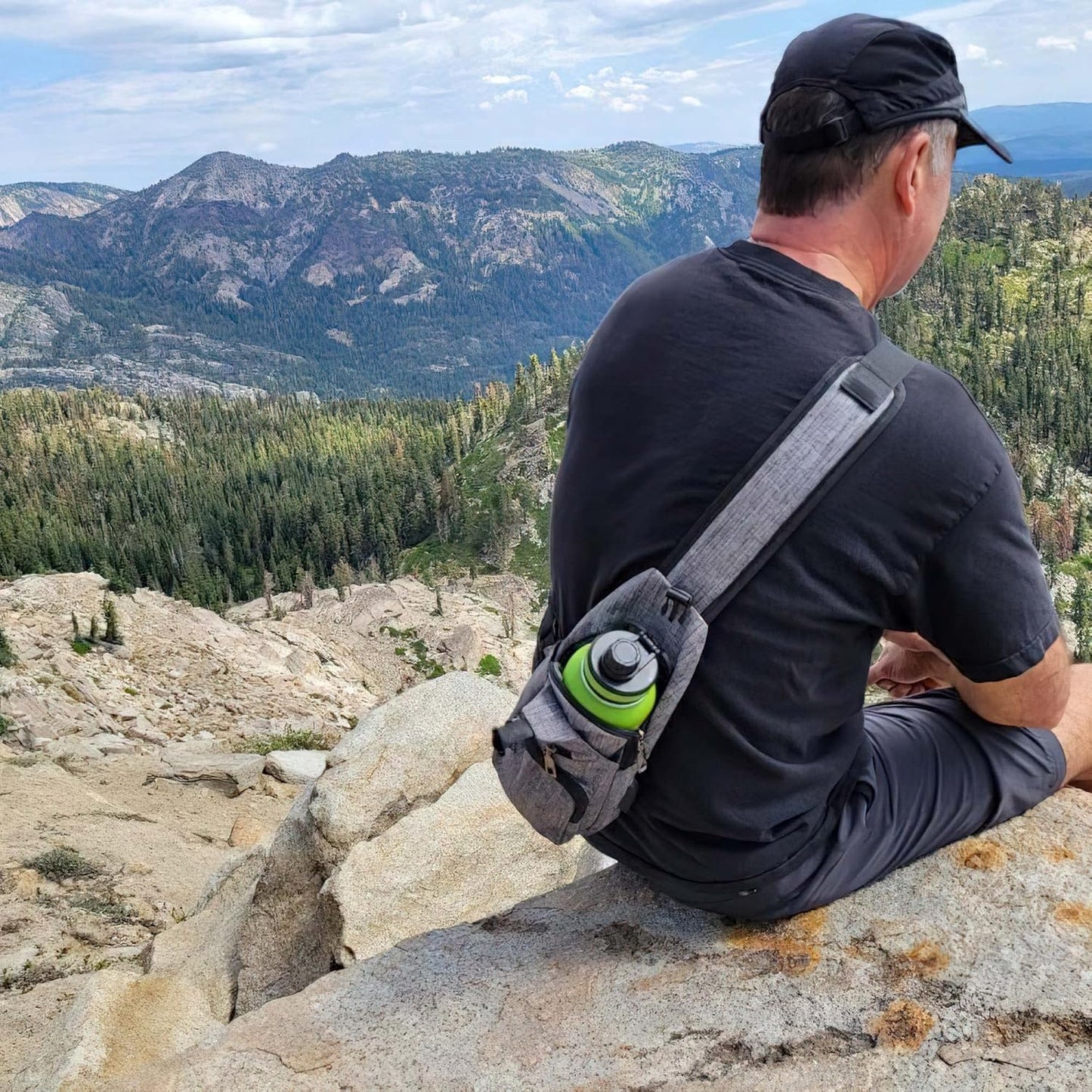 Anti-Theft Daypack Crossbody Sling Backpack, USB Charging Connector Port, Lightweight Day Pack for Travel, Hiking, Everyday, Regular, Black