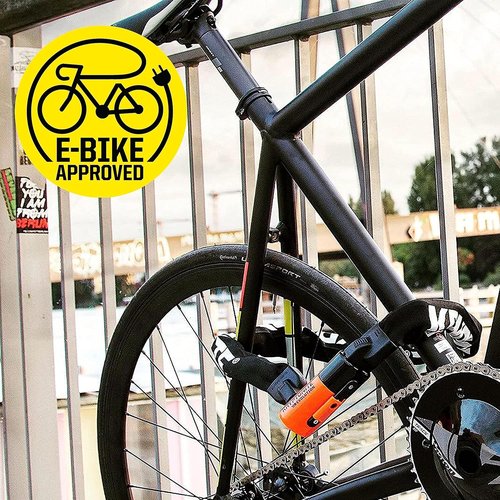 Kryptonite Evolution Bike Chain Lock, 3 Feet Long 10mm Steel Chain Heavy Duty Anti-Theft Sold Secure Gold Bicycle Chain Lock with Keys for Bike, Motorcycle, Scooter, Bicycle, Door, Gate, Fence