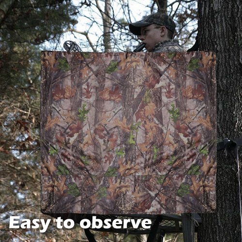 Hunting Tree Stand Blinds- Treestand Camo Blind Cover- Hunting Camouflage Ground Blind with Zipper for Deer, Turkey Hunting (Frames Not Included)