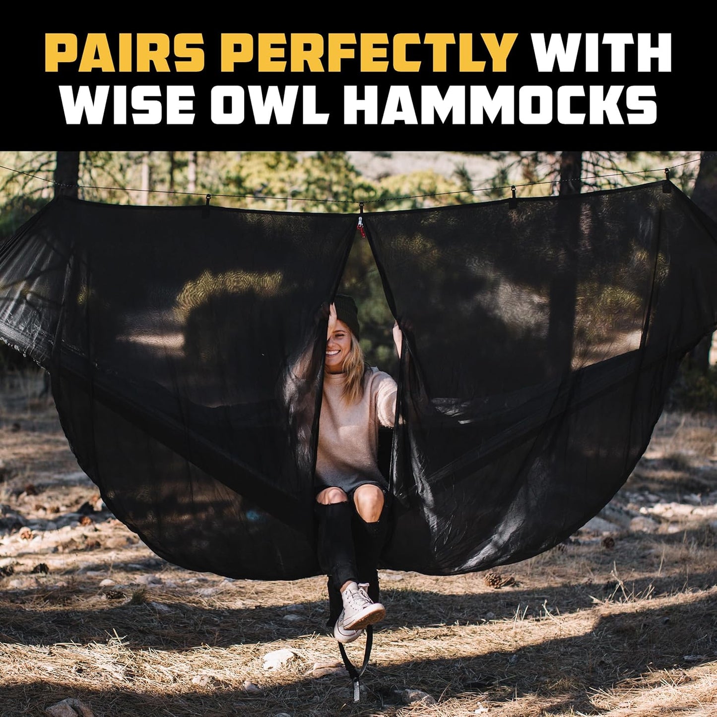 Wise Owl Outfitters Hammock Bug Net – Mosquito Net for Hammock, Lightweight Bug Netting for Camping, Hiking, Backpacking, Forest & Outdoor Use