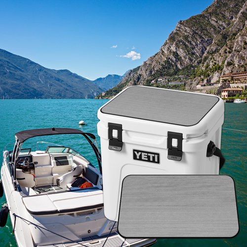 USATuff SeaDek EVA Mat Cooler Pad fits YETI 24 Roadie | Peel & Stick Application | Non Slip Comfort Accessories - Blank Design (StormGray-Black)